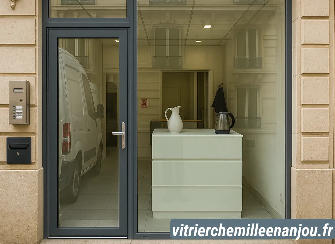 Façade vitrine de magasin en aluminium sur mesure à Chemillé-en-Anjou